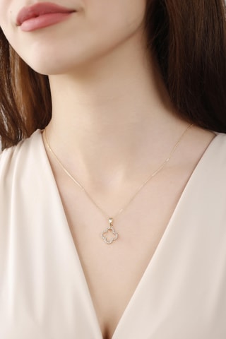 Collier doré à l'or fin - Zircons