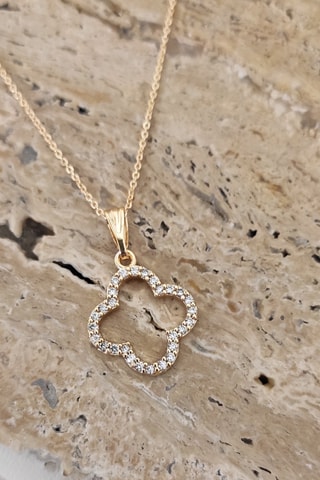Collier doré à l'or fin - Zircons