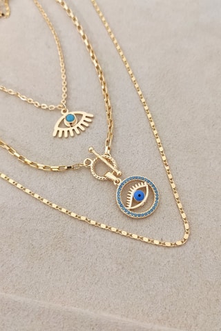 Collier multiple - Laiton doré & zircon