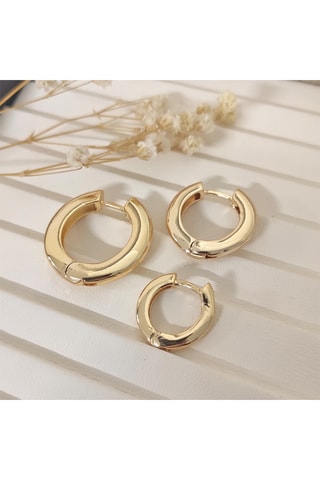 3 créoles dorées à l'or fin