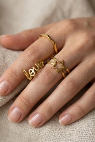 3 bagues - Plaqué or jaune