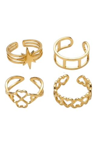3 bagues - Plaqué or jaune