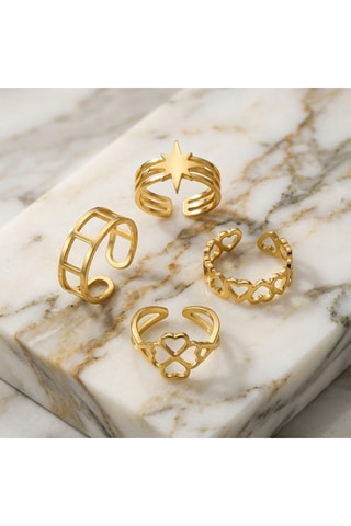 3 bagues - Plaqué or jaune