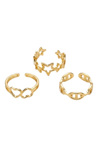 3 bagues - Plaqué or jaune