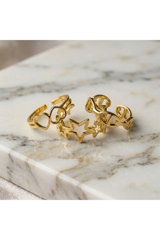 3 bagues - Plaqué or jaune