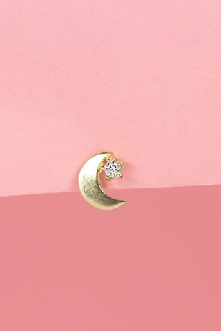 Dormilona de cartílago Lune dorée - Oro amarillo y circonitas