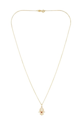 Colgante Main de Fatma - Oro amarillo y rubí