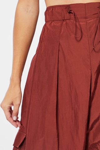 Pantaloni wide legs cargo 7/8 a vita alta - Marrone
