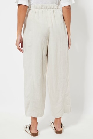 Pantaloni 7/8 in lino - Beige