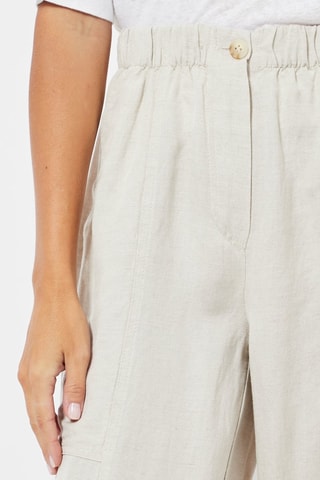 Pantaloni 7/8 in lino - Beige