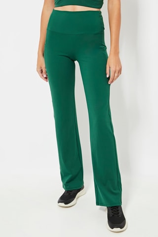 Pantaloni bootcut a vita alta - Verde
