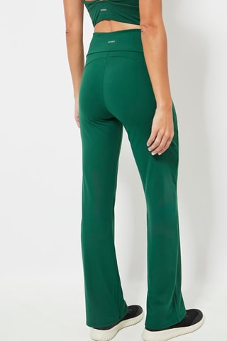Pantaloni bootcut a vita alta - Verde