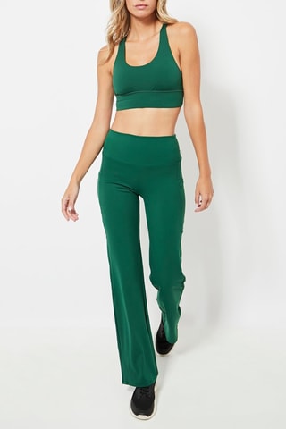 Pantaloni bootcut a vita alta - Verde
