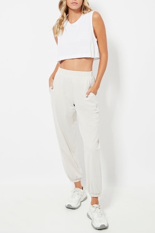 Pantaloni a vita alta - Ecrù