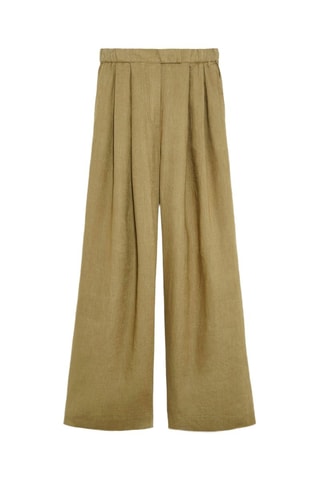 Pantalon palazzo in lino - Kaki