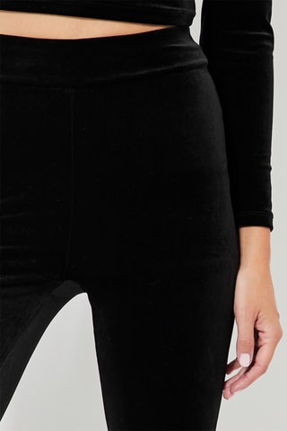 Pantaloni flare in velluto a vita alta - Nero