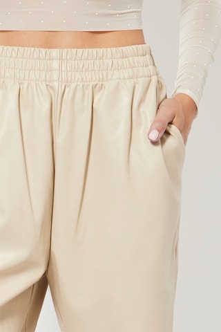 Pantaloni a vita alta - Beige