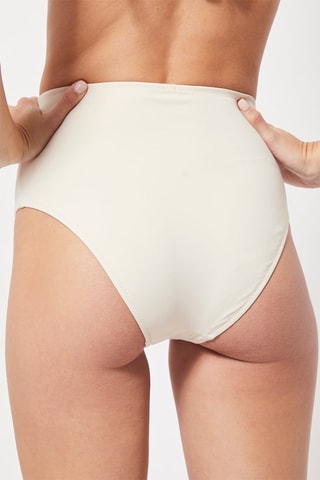 Slip bikini a vita alta - Beige
