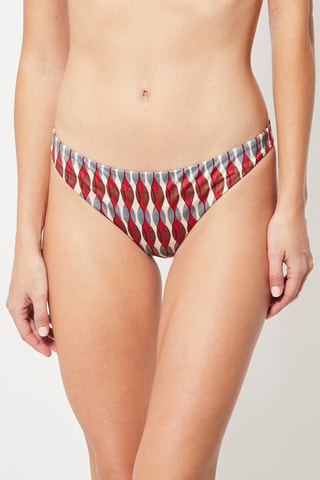 Slip bikini - Rosso e grigio chiaro