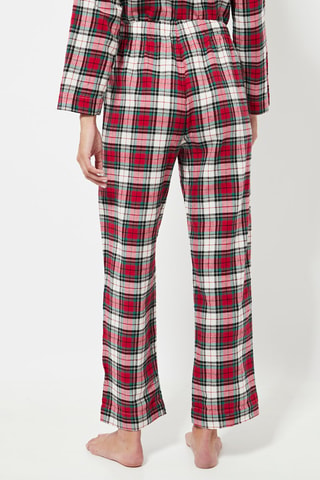 Pantaloni pigiama a vita alta - Ecrù e rosso