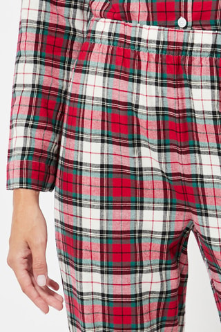Pantaloni pigiama a vita alta - Ecrù e rosso