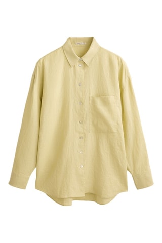 Camicia relaxed in lino - Giallo chiaro