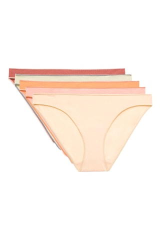 5 slip - Beige e rosa