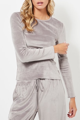 T-shirt in velluto - Grigio
