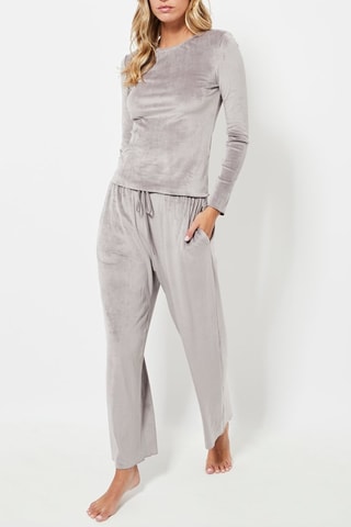 T-shirt in velluto - Grigio