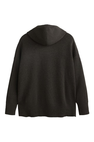 Cardigan con cappuccio - Nero