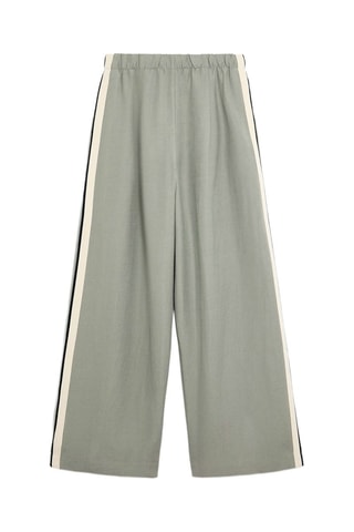 Pantaloni wide legs in lino - Grigio