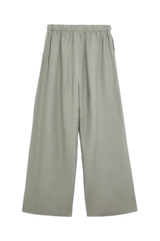 Pantaloni wide legs in lino - Grigio