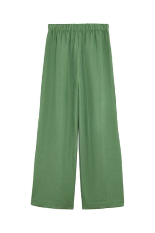 Pantaloni a vita alta in lino - Verde