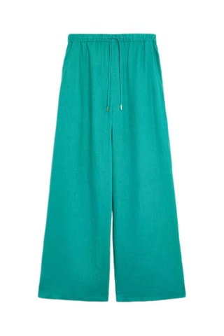 Pantaloni relaxed in lino - Turchese