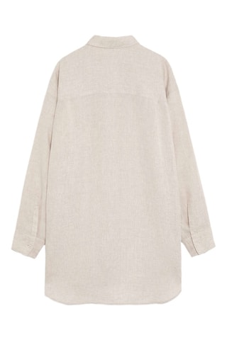 Camicia oversize in lino - Beige