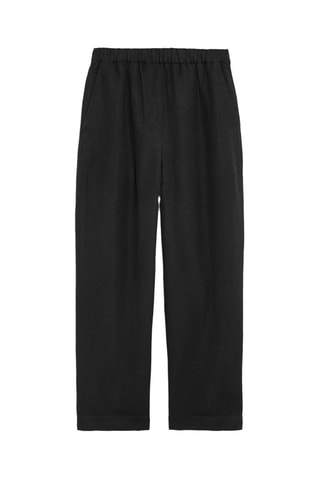 Pantaloni slim in lino - Nero 
