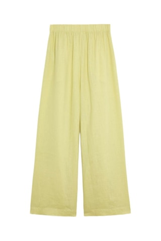 Pantaloni wide legs in lino - Giallo