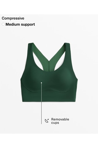 Top sportivo push-up - Verde scuro