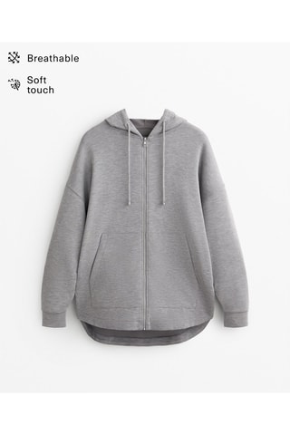 Felpa oversize con cappuccio - Grigio