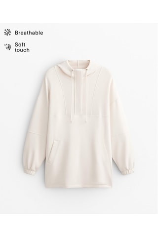 Felpa con cappuccio - Beige