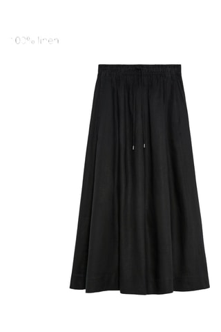Gonna lunga in lino - Nero