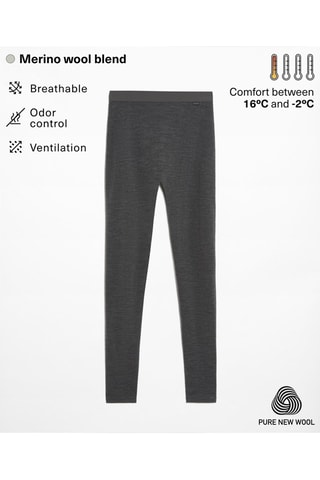 Leggings a vita alta in lana - Antracite