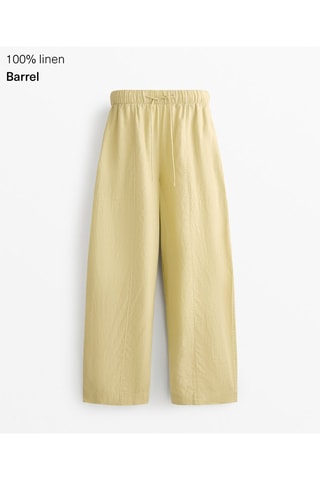 Pantaloni in lino - Giallo