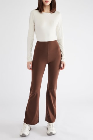Pantaloni flare a vita alta - Nero