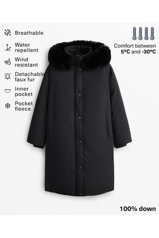 Parka con cappuccio - Nero