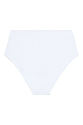 Slip bikini a vita alta - Bianco