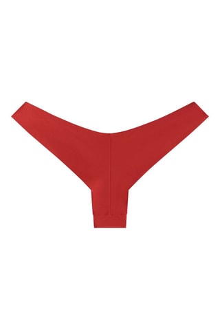 Slip bikini a vita alta - Rosso