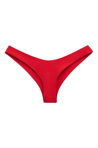 Slip bikini a vita alta - Rosso