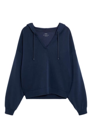 Felpa relaxed con cappuccio - Navy