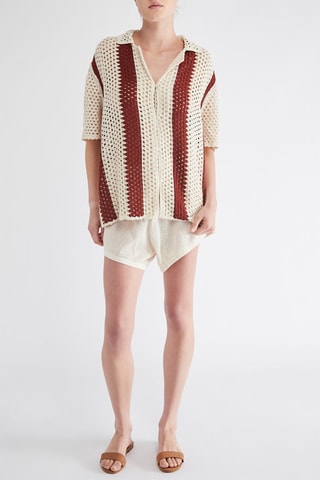 Shorts a vita alta - Ecrù